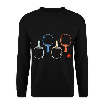 Rétro ping pong joueur de ping-pong - Sweat-shirt Unisexe - noir - Devant - Alina (178cm) & Michal (187cm)