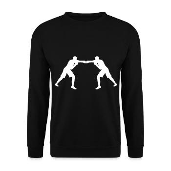 Légèreté et force dans un duel - Sweat-shirt Unisexe - noir - Devant - Alina (178cm) & Michal (187cm)