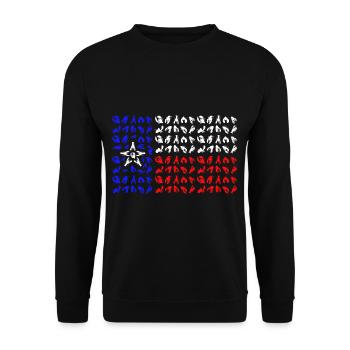 Crabe de rivières Texas drapeau fruits de mer Crabe - Sweat-shirt Unisexe - noir - Devant - Alina (178cm) & Michal (187cm)