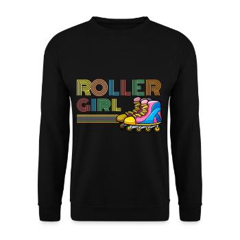 Retro patineur en ligne fille patin à roulettes - Sweat-shirt Unisexe - noir - Devant - Alina (178cm) & Michal (187cm)