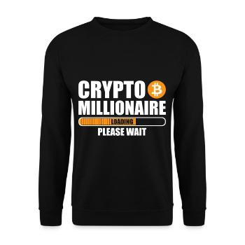 Crypto Investor Blockchain Bitcoin Geschenke - Unisex Pullover - Schwarz - Vorne - Alina (178cm) & Michal (187cm)