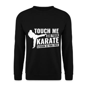 Karate Sport Chinese Martial Arts - Unisex Sweatshirt - black - Front - Alina (178cm) & Michal (187cm)