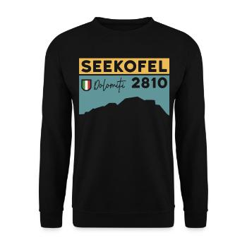 Seekofel Dolomites Hiking Hike Circular Hike - Unisex Sweatshirt - black - Front - Alina (178cm) & Michal (187cm)