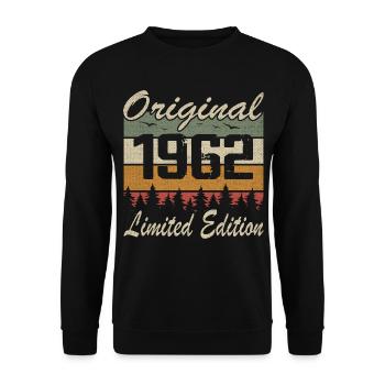 Vintage Geburtstag Original Geschenkidee 1962 - Unisex Pullover - Schwarz - Vorne - Alina (178cm) & Michal (187cm)