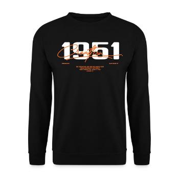 1951 Vintage Retro 1951 Geburtstagsgeschenk 1951 - Unisex Pullover - Schwarz - Vorne - Alina (178cm) & Michal (187cm)
