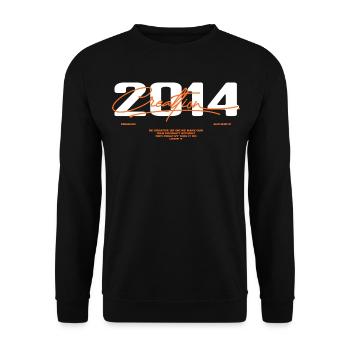 2014 Vintage Rétro 2014 Cadeau D'anniversaire 2014 - Sweat-shirt Unisexe - noir - Devant - Alina (178cm) & Michal (187cm)