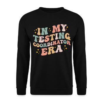 Mein Testkoordinator Era Groovy Teacher Test Day - Unisex Pullover - Schwarz - Vorne - Alina (178cm) & Michal (187cm)