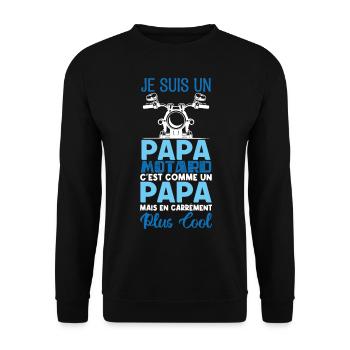 papa motard. Cadeau papa motard. père motard. - Sweat-shirt Unisexe - noir - Devant - Alina (178cm) & Michal (187cm)