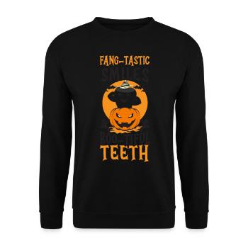 Sourire accrocheur, dents torrides! - Sweat-shirt Unisexe - noir - Devant - Alina (178cm) & Michal (187cm)