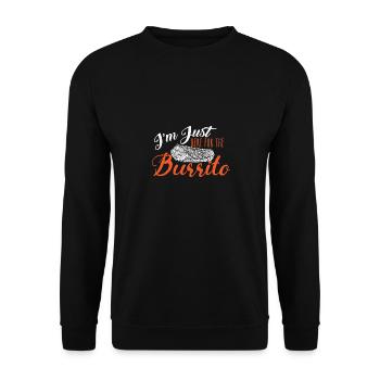 Cheat Day Burrito Burger Fast Food Pizza - Unisex Sweatshirt - black - Front - Alina (178cm) & Michal (187cm)