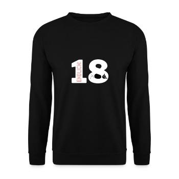 Endlich 18 - Geburtstag - Unisex Pullover - Schwarz - Vorne - Alina (178cm) & Michal (187cm)