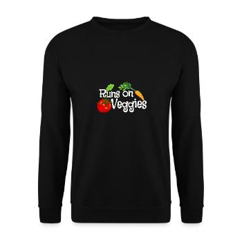 I will be with vegetable farms, vegetarian vegan - Unisex Sweatshirt - black - Front - Alina (178cm) & Michal (187cm)
