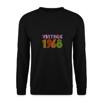 Classic 1968 Original Vintage Birthday - Unisex Sweatshirt - black - Front - Alina (178cm) & Michal (187cm)