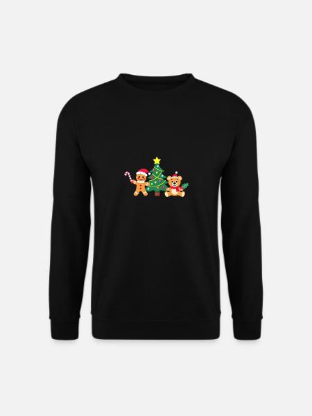 Christmas Tree Gingerbread - Santa's Friends - Unisex Sweatshirt - black