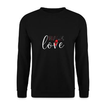 Walk in Love zu bieten für alle Ihre Veranstaltungen - Unisex Pullover - Schwarz - Vorne - Alina (178cm) & Michal (187cm)