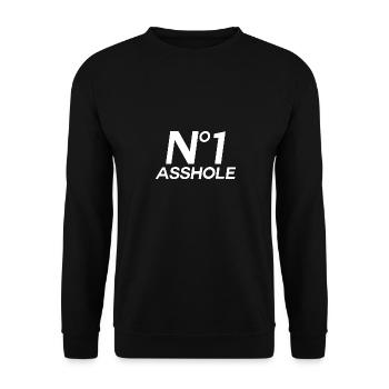 Number 1 Asshole For Sarcastic Assholes In Life - Unisex Pullover - Schwarz - Vorne - Alina (178cm) & Michal (187cm)