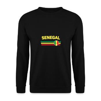 Senegal fan tshirt/trikot for global competitions - Unisex Sweatshirt - black - Front - Alina (178cm) & Michal (187cm)