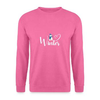 J’aime l’hiver, la neige, le froid et le bonhomme de neige - Sweat-shirt Unisexe - rose - Devant