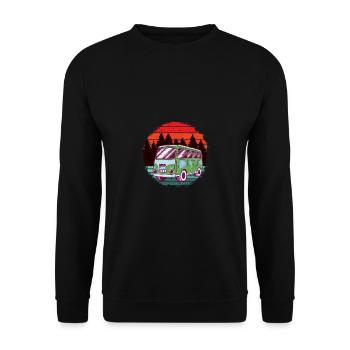 CamperVan in Nature - Unisex Pullover - Schwarz - Vorne - Alina (178cm) & Michal (187cm)