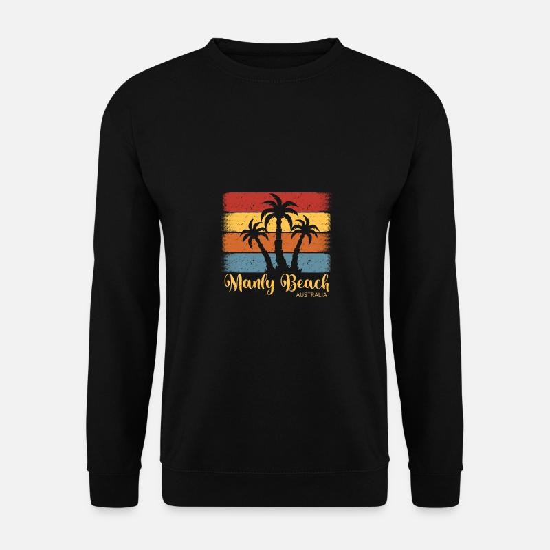 Manly Beach Australia retro - Unisex Sweatshirt - black