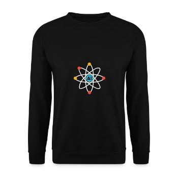 AI Atom - Sweat-shirt Unisexe - noir - Devant - Alina (178cm) & Michal (187cm)