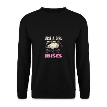 JUST A GIRL WHO LOVES IBISES - Unisex Sweatshirt - black - Front - Alina (178cm) & Michal (187cm)