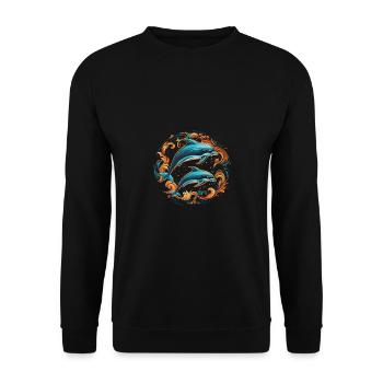 Dauphins - Sweat-shirt Unisexe - noir - Devant - Alina (178cm) & Michal (187cm)