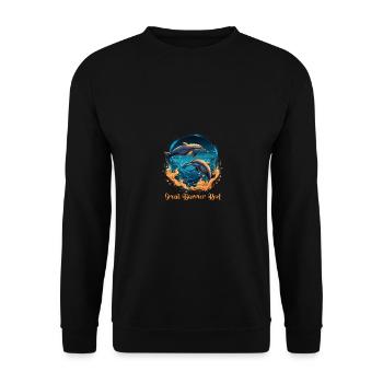 Great Barrier Reef Dolphins - Unisex Sweatshirt - black - Front - Alina (178cm) & Michal (187cm)