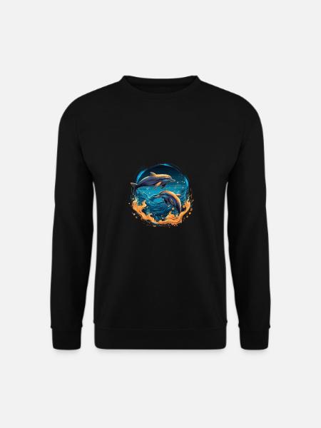 Dophins in the Sea - Unisex Pullover - Schwarz