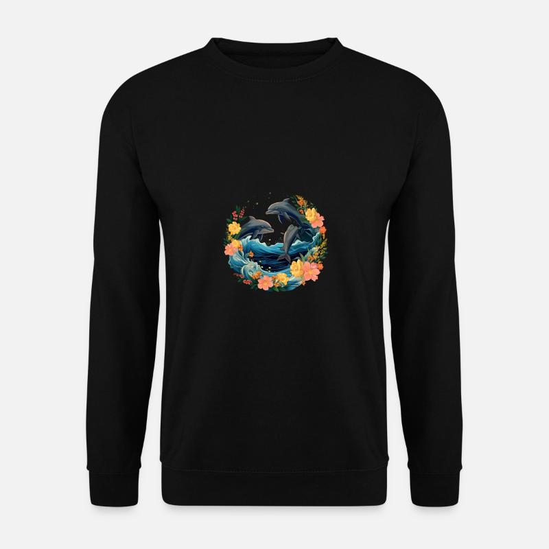 Three Dolphins under Water - Unisex Sweatshirt - black