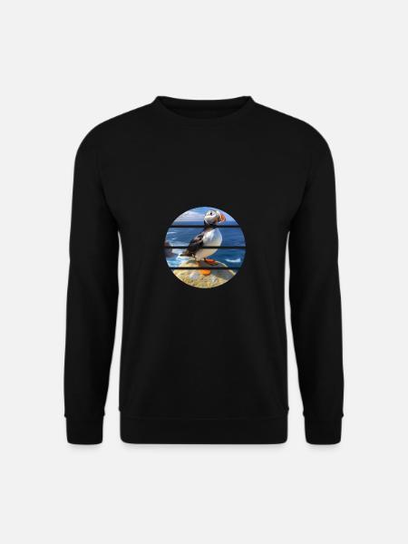 Puffin on a cliff - Unisex Sweatshirt - black
