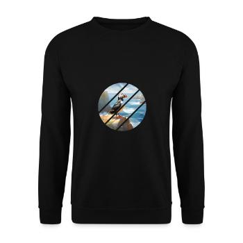 Puffin on a cliff - Unisex Sweatshirt - black - Front - Alina (178cm) & Michal (187cm)