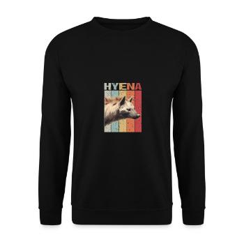 Hyena Head Retro style - Unisex Sweatshirt - black - Front - Alina (178cm) & Michal (187cm)