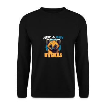 Just a Boy who loves Hyenas - Unisex Sweatshirt - black - Front - Alina (178cm) & Michal (187cm)
