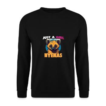Just a Girl who loves Hyenas - Unisex Sweatshirt - black - Front - Alina (178cm) & Michal (187cm)