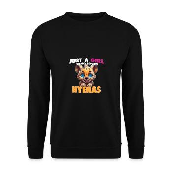 Just a Girl who loves Hyenas - Unisex Sweatshirt - black - Front - Alina (178cm) & Michal (187cm)