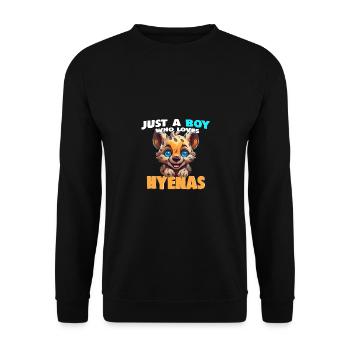 Just a Boy who loves Hyenas - Unisex Sweatshirt - black - Front - Alina (178cm) & Michal (187cm)