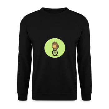 Kiwi Bird on the unicycle - Unisex Sweatshirt - black - Front - Alina (178cm) & Michal (187cm)