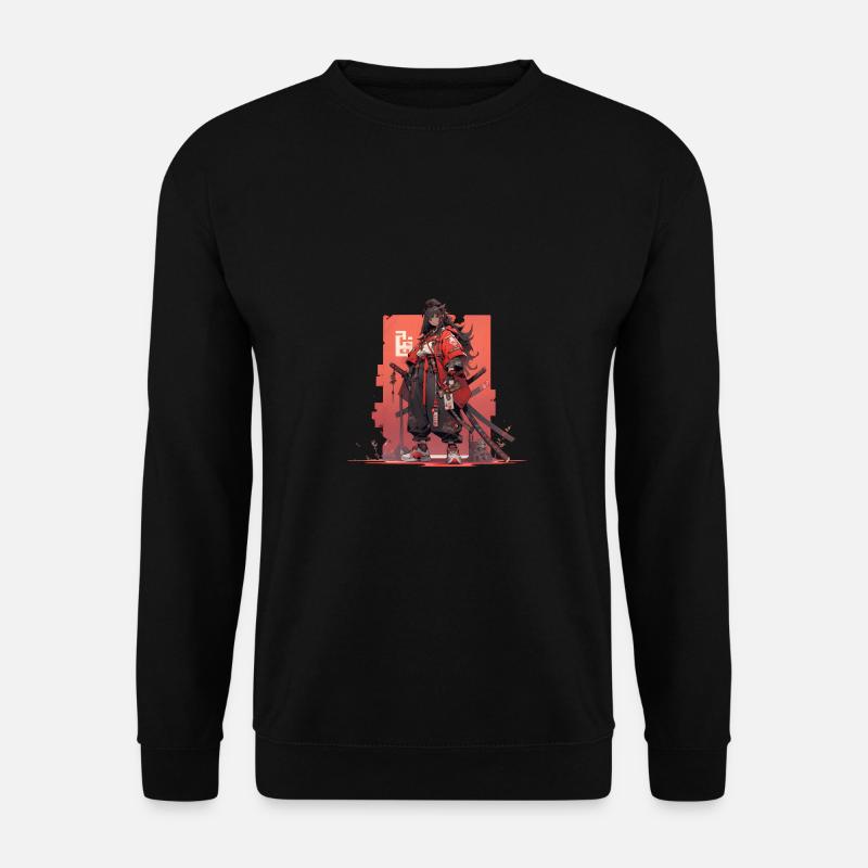 Cute Samurai Girl - Unisex Sweatshirt - black