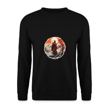 Samurai in a snowy landscape - Unisex Sweatshirt - black - Front - Alina (178cm) & Michal (187cm)