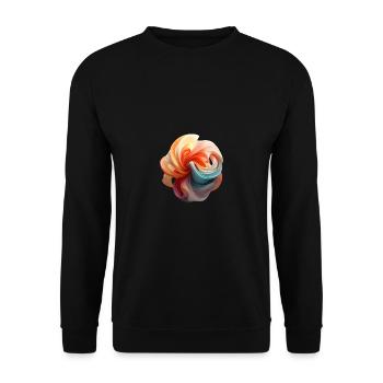 Minimalistic Abstract Art Design - Unisex Pullover - Schwarz - Vorne - Alina (178cm) & Michal (187cm)