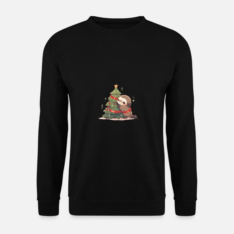 Merry Christmas Sloth - Unisex Sweatshirt - black