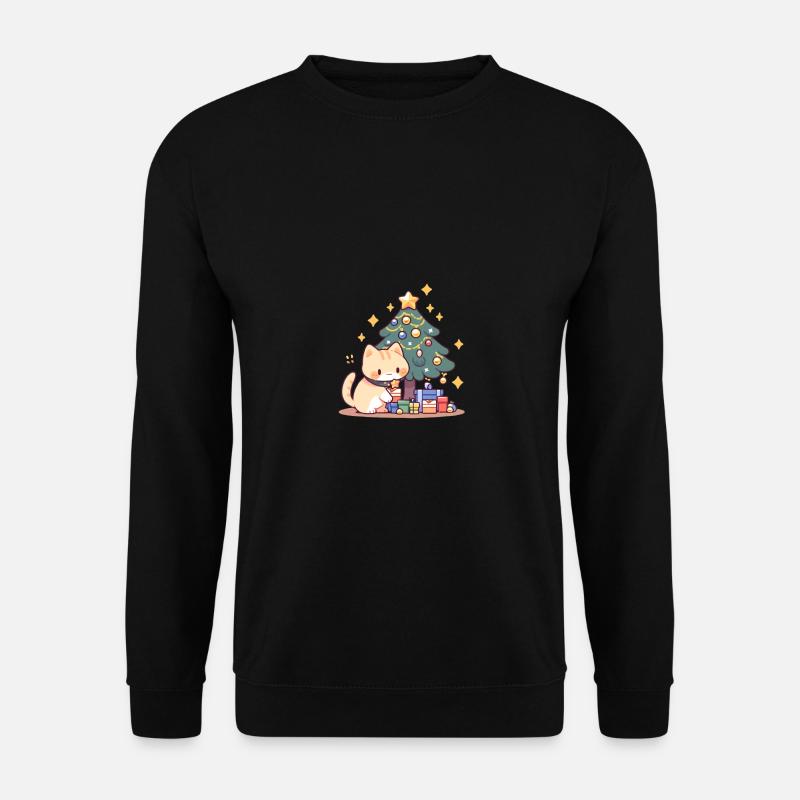 Arbre de Noël chat - Sweat-shirt Unisexe - noir