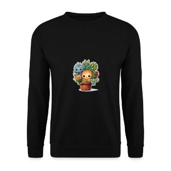 Little plant - Unisex Sweatshirt - black - Front - Alina (178cm) & Michal (187cm)