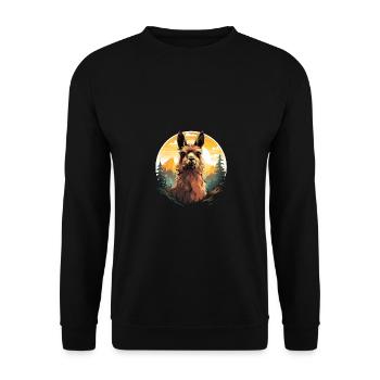 Cute Llama - Unisex Sweatshirt - black - Front - Alina (178cm) & Michal (187cm)