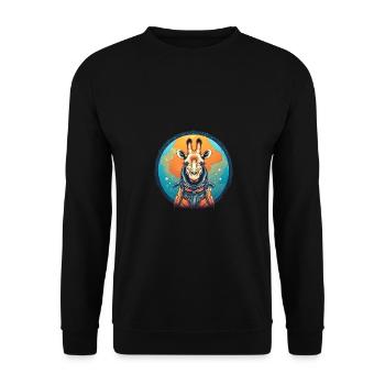 Giraffe - Unisex Pullover - Schwarz - Vorne - Alina (178cm) & Michal (187cm)