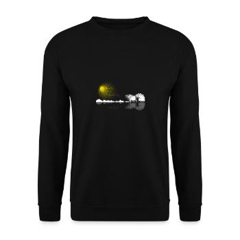 Gitarre Natur - Unisex Pullover - Schwarz - Vorne - Alina (178cm) & Michal (187cm)