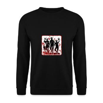 Avertissement de zombies d’Halloween - Sweat-shirt Unisexe - noir - Devant - Alina (178cm) & Michal (187cm)