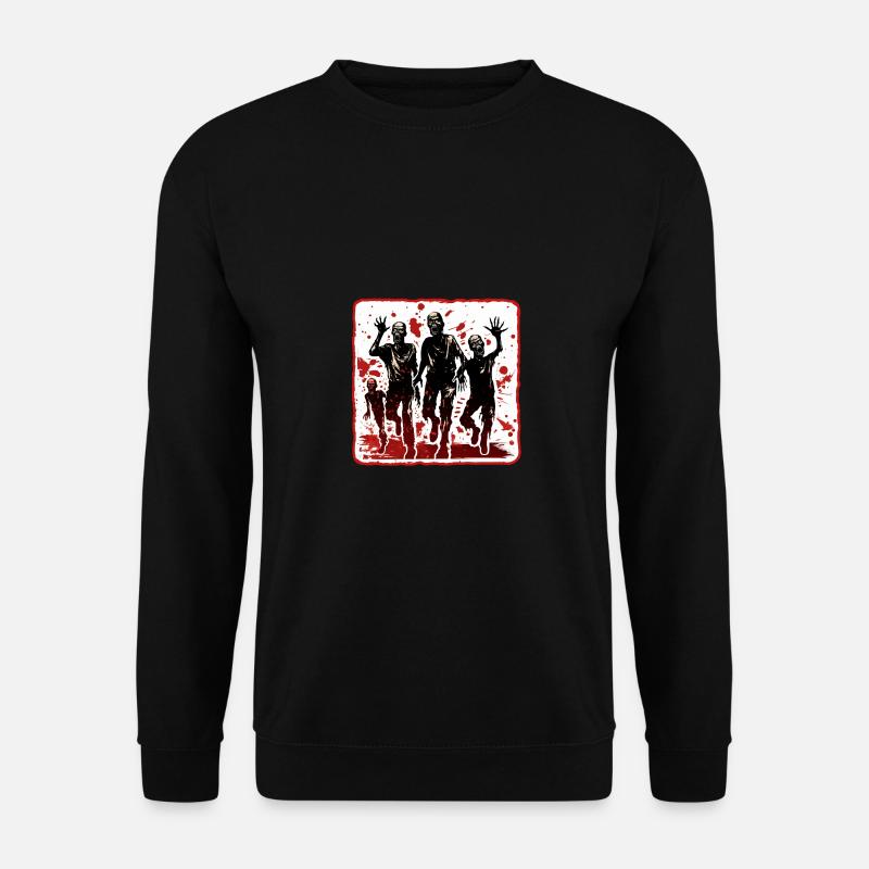 Halloween Warnung vor Zombies - Unisex Pullover - Schwarz