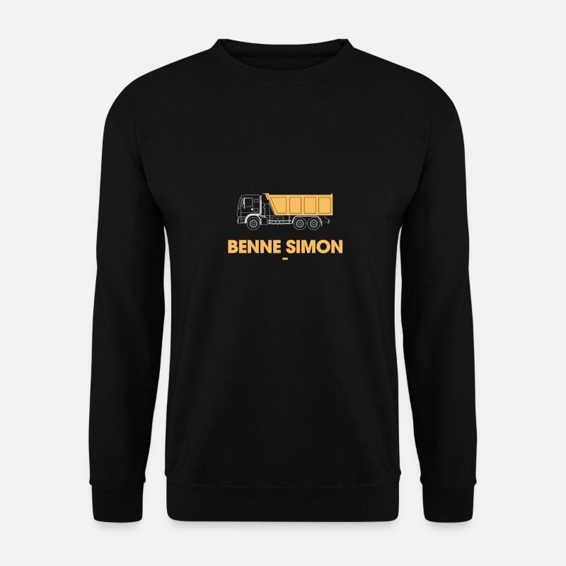Gelber Simon-Müllcontainer - Unisex Pullover - Schwarz